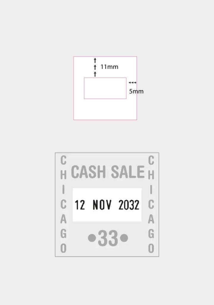 Custom Self Inking Dater Stamp Measurements for Printer Q30